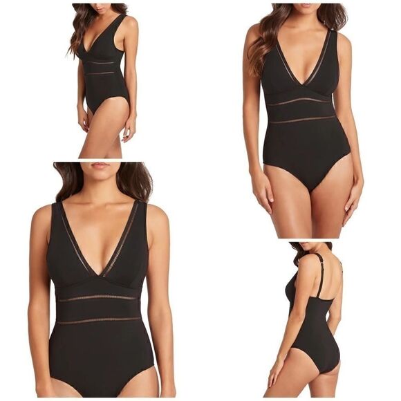 Sea Level Essentials Spliced One Piece Swimsuit 4 - Picture 4 of 11